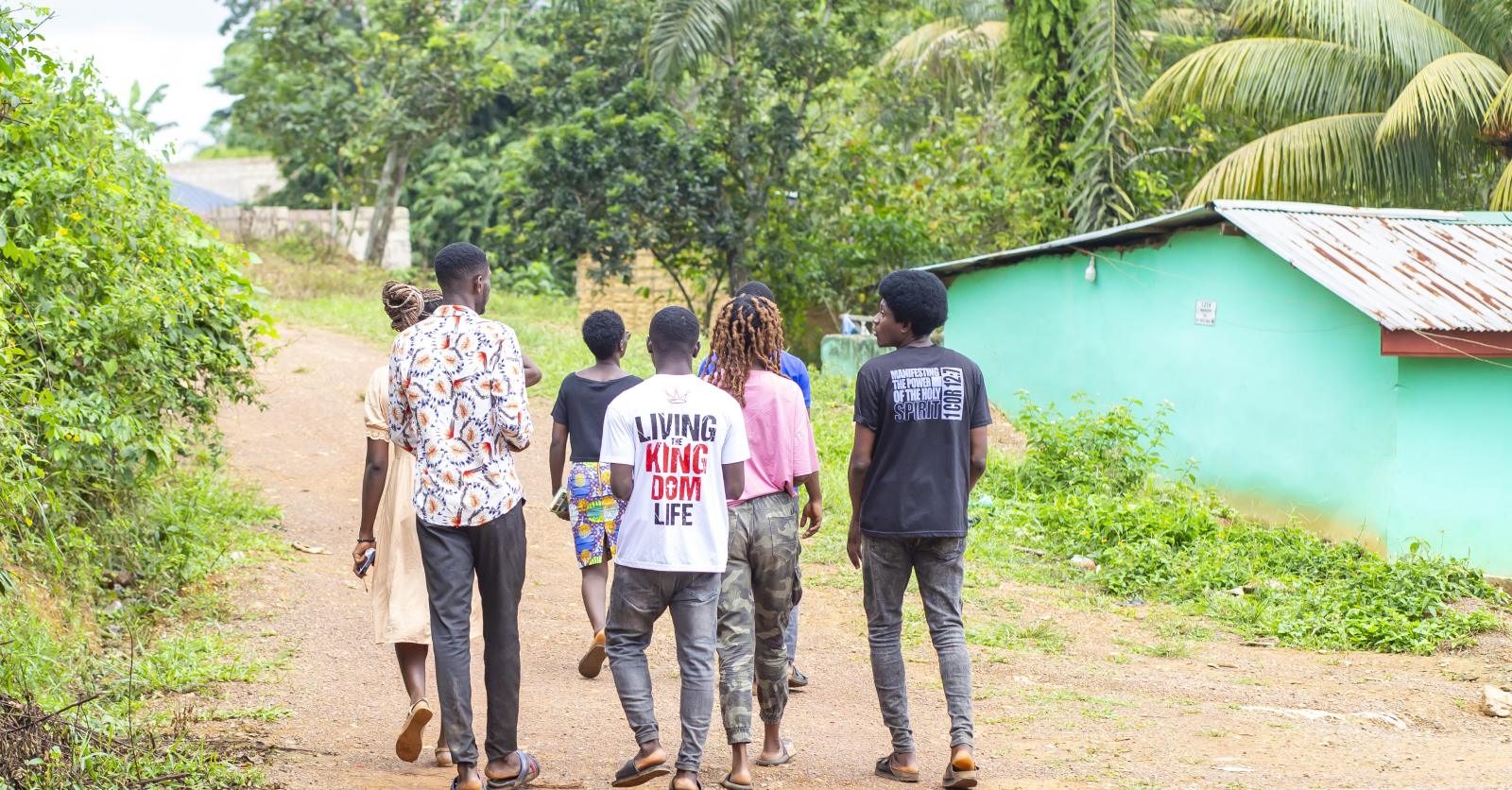 The Harvest Crew heading out house to house through Dompim